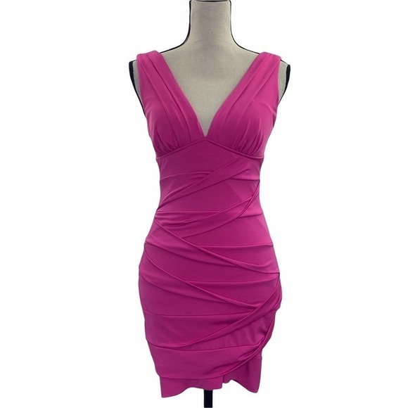 EMERALD Sundae Pink Sleeveless Mini Bodycon Dress - Picture 1 of 14